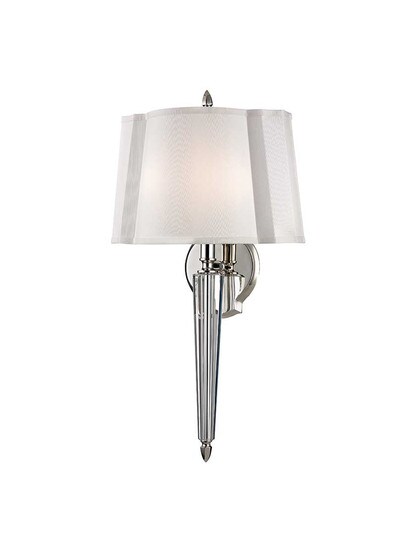 Oyster Bay 1-Light Wall Sconce in Polished Nickel.